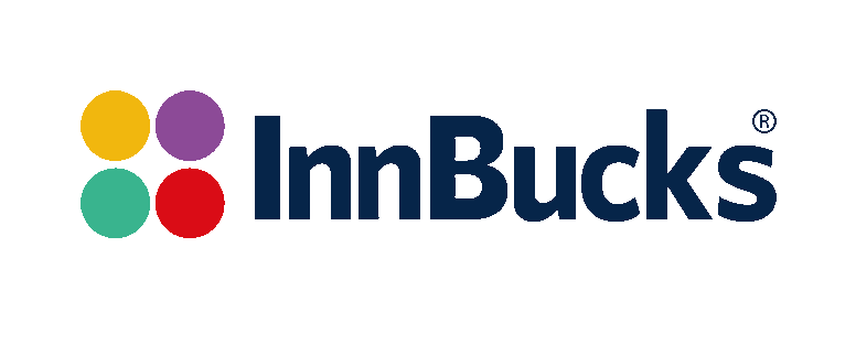 InnBucks logo with four circles in yellow, purple, teal, and red arranged in a square to the left of the text.